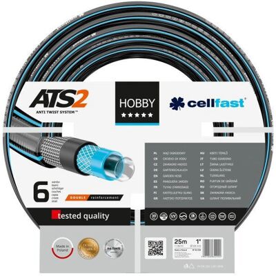 Wąż ogrodowy Cellfast ATS2 - 25m Czarny - Wytrzymały, Heavy Duty Wąż ogrodowy Cellfast ATS2 - 25m Czarny - Wytrzymały, Heavy Duty