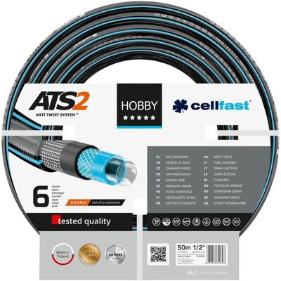 Cellfast 16-201 Kertakäyttö Hagyományos Kertészeti Tömlő - 50m Ellenálló UV-védelem Fekete Cellfast 16-201 Kertakäyttö Hagyományos Kertészeti Tömlő - 50m Ellenálló UV-védelem Fekete