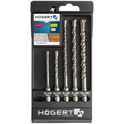 Högert HT6D370 SDS+ 5-teiliges Bohrerset Högert HT6D370 SDS+ 5-teiliges Bohrerset