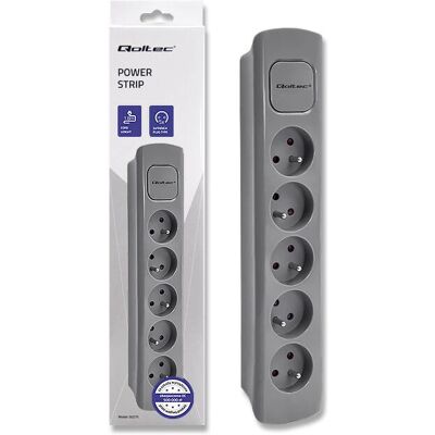 Qoltec 50275 Rallonge électrique - 5 prises, 1,8 m, Intérieur Qoltec 50275 Rallonge électrique - 5 prises, 1,8 m, Intérieur