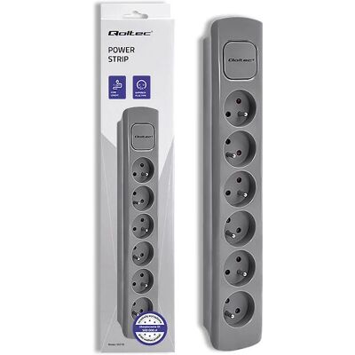 Qoltec 50277 Multiprise - 6 Prises, 1,8 m Intérieur Gris Qoltec 50277 Multiprise - 6 Prises, 1,8 m Intérieur Gris