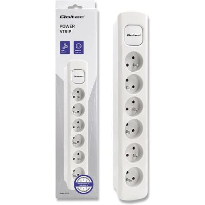 Qoltec - 50278 - 6 prises - 1.8 m - multiprise Qoltec - 50278 - 6 prises - 1.8 m - multiprise