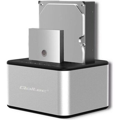 Qoltec 50316 Argent 2x HDD/SSD Station d'accueil - Station d'accueil - Publicité Qoltec 50316 Argent 2x HDD/SSD Station d'accueil - Station d'accueil - Publicité