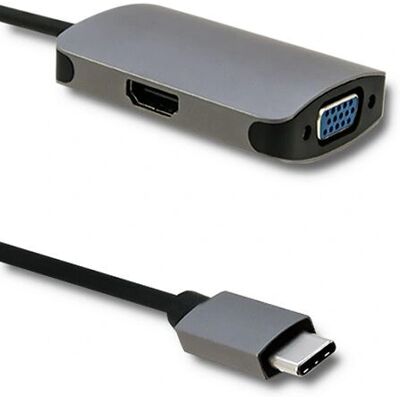 Adaptador de gráficos USB Qoltec 50380 - Cinza Adaptador de gráficos USB Qoltec 50380 - Cinza