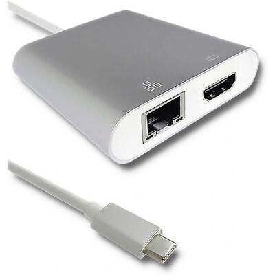 Qoltec 50409 USB-Grafikadapter - Silber - USB 3.1 Typ-C / HDMI / USB 3.0 / RJ45 / PD Qoltec 50409 USB-Grafikadapter - Silber - USB 3.1 Typ-C / HDMI / USB 3.0 / RJ45 / PD