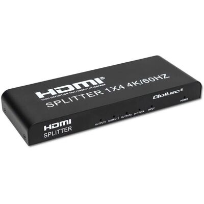 Qoltec 51799 Aktiv HDMI-Splitter - 4K 60Hz - 4 HDMI Eingänge Qoltec 51799 Aktiv HDMI-Splitter - 4K 60Hz - 4 HDMI Eingänge