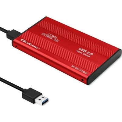 Qoltec 51860 Boîtier Disque - Rouge - Publicité Qoltec 51860 Boîtier Disque - Rouge - Publicité
