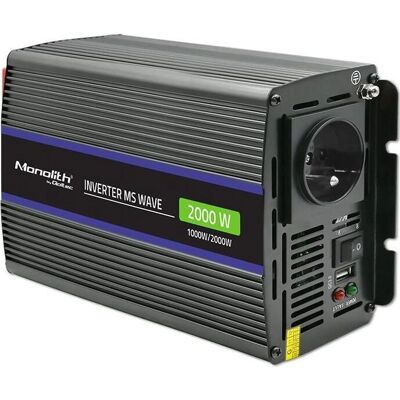 Qoltec Monolith 2000 MS Wave Spannungswandler - 12V auf 230V - 1000/2000W - USB Qoltec Monolith 2000 MS Wave Spannungswandler - 12V auf 230V - 1000/2000W - USB