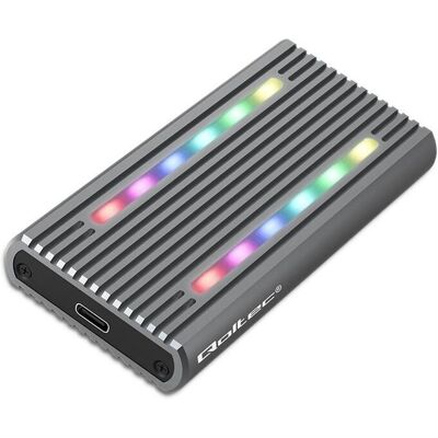 Qoltec 52272 Gehäuse für M.2 SSD - SATA NVMe RGB LED USB-C 4TB Schwarz Qoltec 52272 Gehäuse für M.2 SSD - SATA NVMe RGB LED USB-C 4TB Schwarz