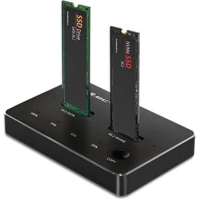 Qoltec 52274 M.2 SSD Dockingstation - Dual 2 x 2TB NVMe & SATA - Schwarz Qoltec 52274 M.2 SSD Dockingstation - Dual 2 x 2TB NVMe & SATA - Schwarz