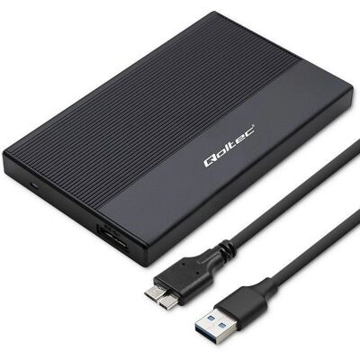 Qoltec Qoltec Custodia Esterna per Disco - Supporta SSD/HDD SATA da 2,5" - USB 3.0 - Nero Qoltec Qoltec Custodia Esterna per Disco - Supporta SSD/HDD SATA da 2,5" - USB 3.0 - Nero