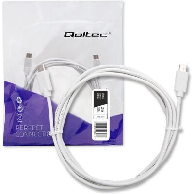 Câble USB Qoltec 52346 - 2m USB C - Blanc - USB 2.0 Câble USB Qoltec 52346 - 2m USB C - Blanc - USB 2.0