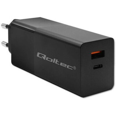 Qoltec 52382 GaN Power Pro Laddare - USB-C, USB-A - 100W - Svart Qoltec 52382 GaN Power Pro Laddare - USB-C, USB-A - 100W - Svart