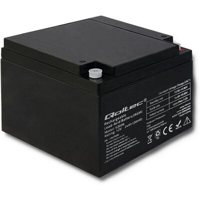Akumulator Qoltec 53036 AGM - 12V, 24Ah, Max 360A Akumulator Qoltec 53036 AGM - 12V, 24Ah, Max 360A