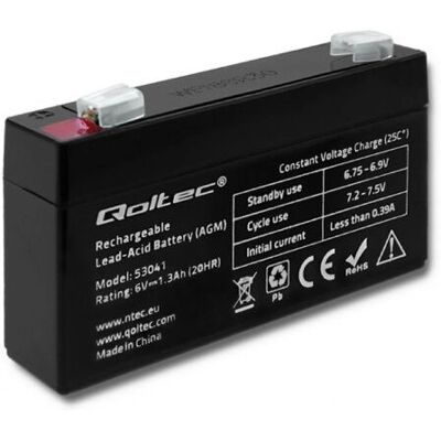 Qoltec 53041 Fahrzeugbatterie - AGM, 1,3 Ah, 7,5 V, Motorrad Qoltec 53041 Fahrzeugbatterie - AGM, 1,3 Ah, 7,5 V, Motorrad