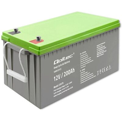 Qoltec 53079 Tiefenzyklische Gel-Batterie - 12V 200Ah Qoltec 53079 Tiefenzyklische Gel-Batterie - 12V 200Ah