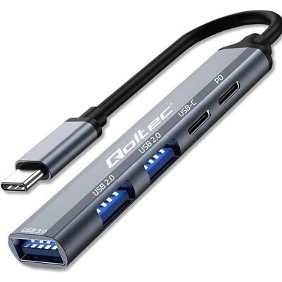 Qoltec 53790 Hub-Adapter USB-C 3.1 5-in-1 - USB-Hub-Adapter Qoltec 53790 Hub-Adapter USB-C 3.1 5-in-1 - USB-Hub-Adapter