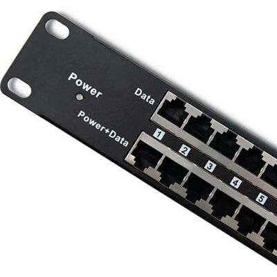 Qoltec 54477 Patch Panel Rack - 24 Anschlüsse - Passiver PoE-Injektor - Schwarz Qoltec 54477 Patch Panel Rack - 24 Anschlüsse - Passiver PoE-Injektor - Schwarz