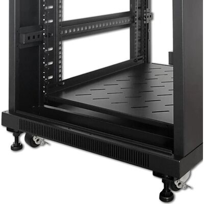 Qoltec 19" Rack-Rollen mit Bremse - Schwarz, Silber Qoltec 19" Rack-Rollen mit Bremse - Schwarz, Silber