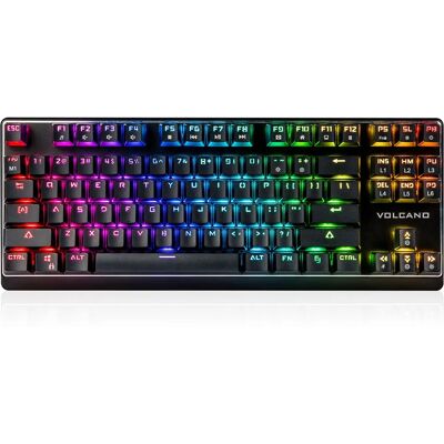 Modecom Volcano Lanparty RGB Toetsenbord - Gaming USB QWERTY US Engels - Zwart Modecom Volcano Lanparty RGB Toetsenbord - Gaming USB QWERTY US Engels - Zwart
