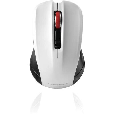 Modecom MC-WM9.1 Drahtlose Optische Maus - Ambidextrous - 4 Tasten - 2.4 GHz - USB-Empfänger - Weiß Modecom MC-WM9.1 Drahtlose Optische Maus - Ambidextrous - 4 Tasten - 2.4 GHz - USB-Empfänger - Weiß