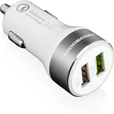 Modecom MC-QCU2-07 Auto-Ladegerät - 2 USB-A, Schnellladung Modecom MC-QCU2-07 Auto-Ladegerät - 2 USB-A, Schnellladung