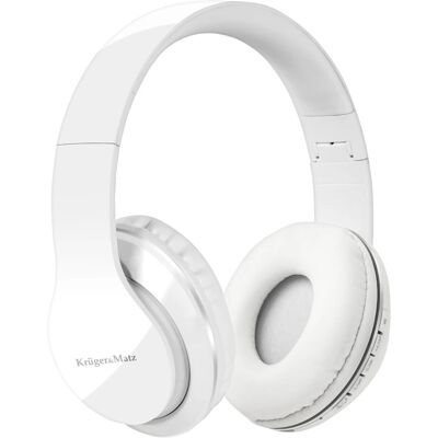 Słuchawki Krüger&Matz Street BT - Z kablem i bez Bluetooth Białe Słuchawki Krüger&Matz Street BT - Z kablem i bez Bluetooth Białe