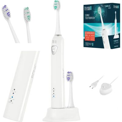 Brosse à dents électrique Teesa Sonic - 3 modes, IPX7, 2 têtes Brosse à dents électrique Teesa Sonic - 3 modes, IPX7, 2 têtes