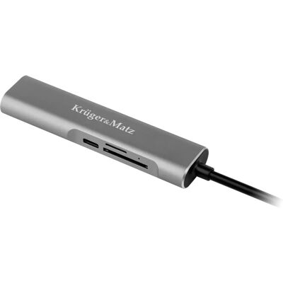Kruger & Matz USB-C Hub 5-in-1 4K HDMI SD MicroSD Ladegerät Kruger & Matz USB-C Hub 5-in-1 4K HDMI SD MicroSD Ladegerät