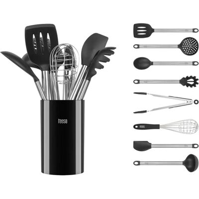 Conjunto de Utensílios de Cozinha Teesa - Silicone, Aço Inoxidável, Sem BPA Conjunto de Utensílios de Cozinha Teesa - Silicone, Aço Inoxidável, Sem BPA