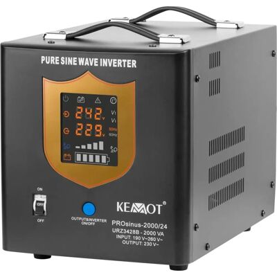 Kemot Prosinus-2000/24 USV - Reine Sinuswelle, 24V 230V, 2000VA Kemot Prosinus-2000/24 USV - Reine Sinuswelle, 24V 230V, 2000VA