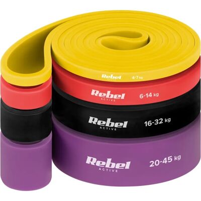 REBEL - ACTIVE POWER BAND - Latex - 208cm - Sada odporových pásek REBEL - ACTIVE POWER BAND - Latex - 208cm - Sada odporových pásek