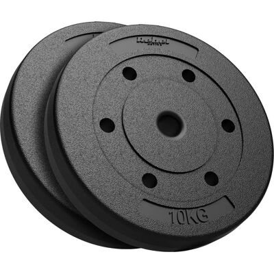 REBEL ACTIVE 2x10kg Gewichten Set - Met 31mm gaten REBEL ACTIVE 2x10kg Gewichten Set - Met 31mm gaten