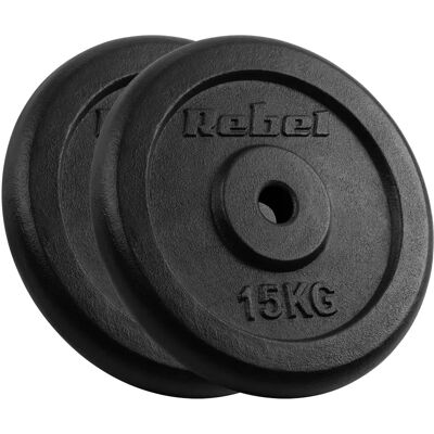 Set di Pesi Rebel Active - 2x15kg, Foro da 31mm, Disco Classico Set di Pesi Rebel Active - 2x15kg, Foro da 31mm, Disco Classico