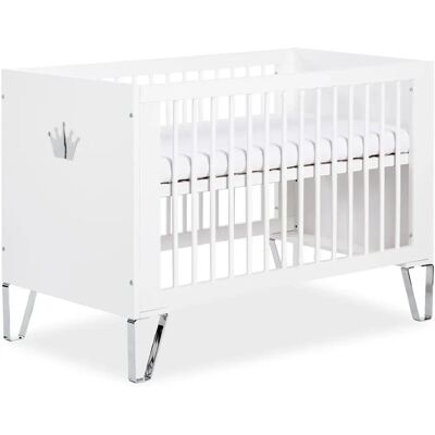 Lit bébé blanc Klups avec hauteur réglable en 3 positions - Publicité Lit bébé blanc Klups avec hauteur réglable en 3 positions - Publicité