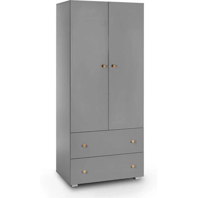 Klups Pauline Graphite Kledingkast - Twee-deurs met planken Klups Pauline Graphite Kledingkast - Twee-deurs met planken