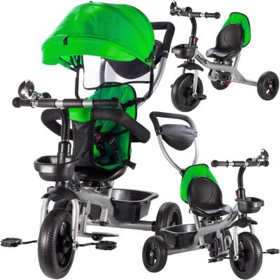 Malplay - Tricycle Enfant Multifonctionnel Pivotant 360 Degrés Bleu Toit Réglable - Trójkołowy Malplay - Tricycle Enfant Multifonctionnel Pivotant 360 Degrés Bleu Toit Réglable - Trójkołowy