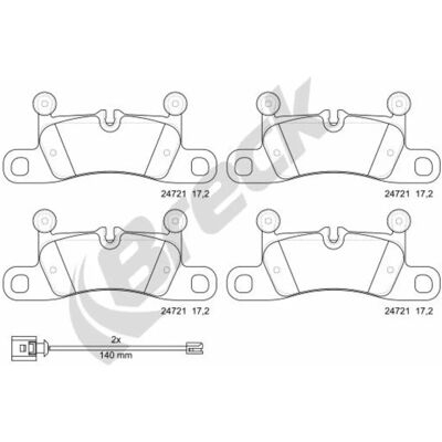 Kit Pastiglie Freno BRECK 24721 00 553 00 - Ceramica Kit Pastiglie Freno BRECK 24721 00 553 00 - Ceramica