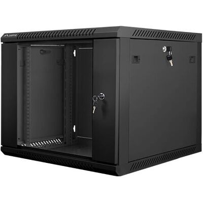 Lanberg Wandmontiertes 9U Rack Gehäuse - Stahl, Schwarz Lanberg Wandmontiertes 9U Rack Gehäuse - Stahl, Schwarz