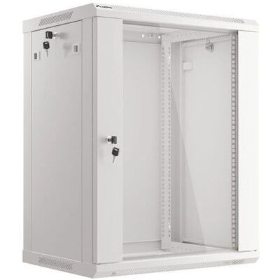 Lanberg Wandmontiertes 15U Rack Gehäuse - Stahl, Schloss, Grau Lanberg Wandmontiertes 15U Rack Gehäuse - Stahl, Schloss, Grau