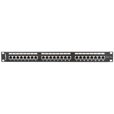 Panel de parcheo Lanberg 1U - Categoría 5e - Negro Panel de parcheo Lanberg 1U - Categoría 5e - Negro