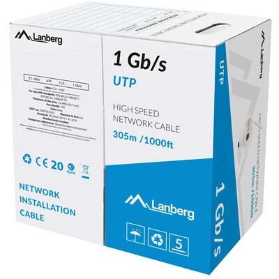 Cable de red UTP categoría 6 Lanberg LCU6-10CC-0305-S gris 305 m Cable de red UTP categoría 6 Lanberg LCU6-10CC-0305-S gris 305 m