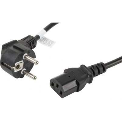 Napájecí kabel Lanberg 1,8 m C13 EU zástrčka Černá Napájecí kabel Lanberg 1,8 m C13 EU zástrčka Černá