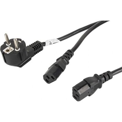 Svart strömkabel Lanberg 2m C13 Schuko Svart strömkabel Lanberg 2m C13 Schuko