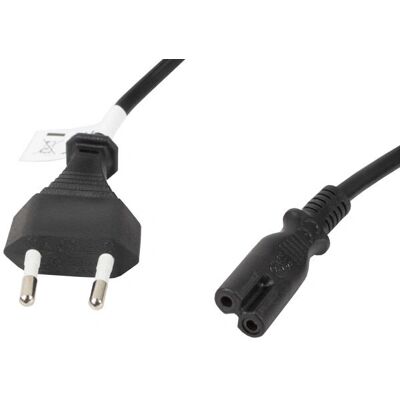 Lanberg Netzleitung CA-C7CA-11CC-0018-BK - 1,8 m schwarzes Stromkabel mit Schuko zu IEC 320 C7 Lanberg Netzleitung CA-C7CA-11CC-0018-BK - 1,8 m schwarzes Stromkabel mit Schuko zu IEC 320 C7