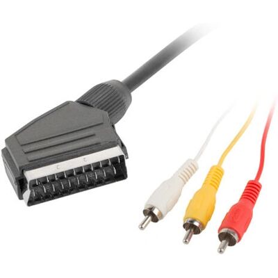 Lanberg Model CA-EURC-10CC-0018-BK Vysoce kvalitní SCART na RCA kabel - Kabelové řešení Lanberg Model CA-EURC-10CC-0018-BK Vysoce kvalitní SCART na RCA kabel - Kabelové řešení