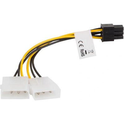 Lanberg CA-HD6P-10CU-0015 Stromkabel - PCIe auf Molex 15cm Lanberg CA-HD6P-10CU-0015 Stromkabel - PCIe auf Molex 15cm