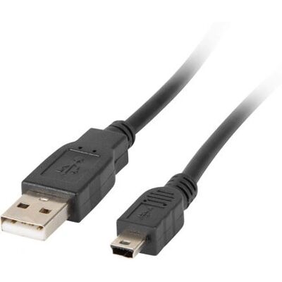 Lanberg USB Cable - 1.8m - USB 2.0 A to Mini USB B - Black Lanberg USB Cable - 1.8m - USB 2.0 A to Mini USB B - Black