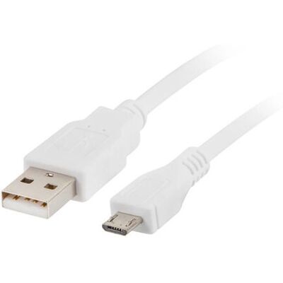 Câble USB Micro USB 2.0 1,8 m Blanc Lanberg - Publicité Câble USB Micro USB 2.0 1,8 m Blanc Lanberg - Publicité