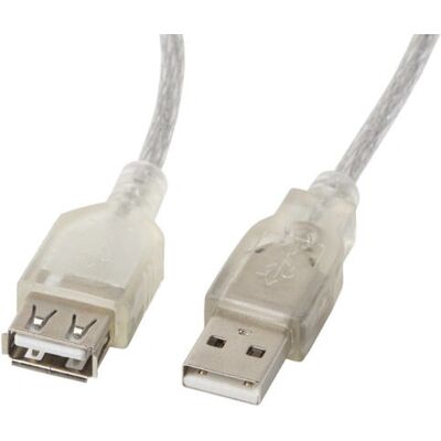 Lanberg USB-kabel - 1,8 m, USB 2.0, Transparant/Wit - Computeraccessoire Lanberg USB-kabel - 1,8 m, USB 2.0, Transparant/Wit - Computeraccessoire